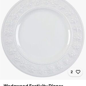 Wedgwood White Classic Dinner plate 
Incredible pattern. Cups saucers soup